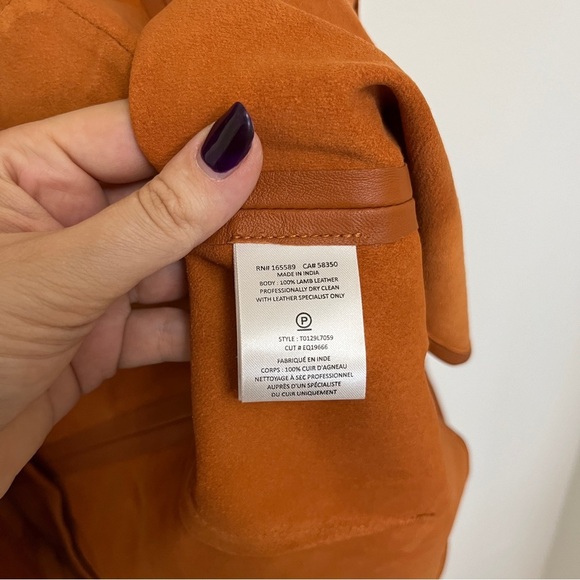 Equipment Ezekiel 100% Lamb Leather Shirt Jacket Womens 2 Tan Shacket NWT - Picture 8 of 11